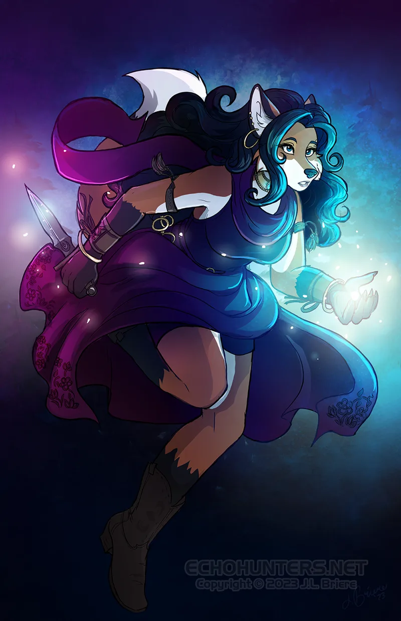 fox woman casting magic